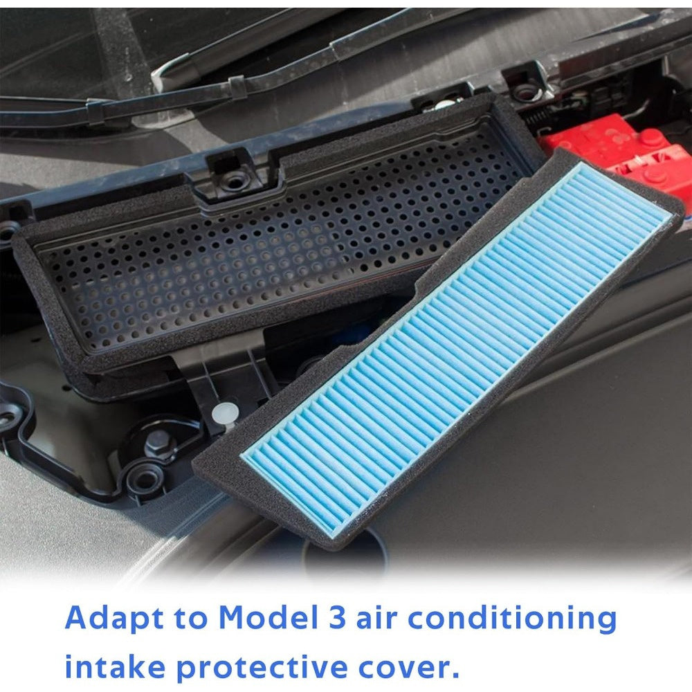 Car Air Intake Filter and Grille Cover for Tesla Model 3 Durable Plastic Replacement