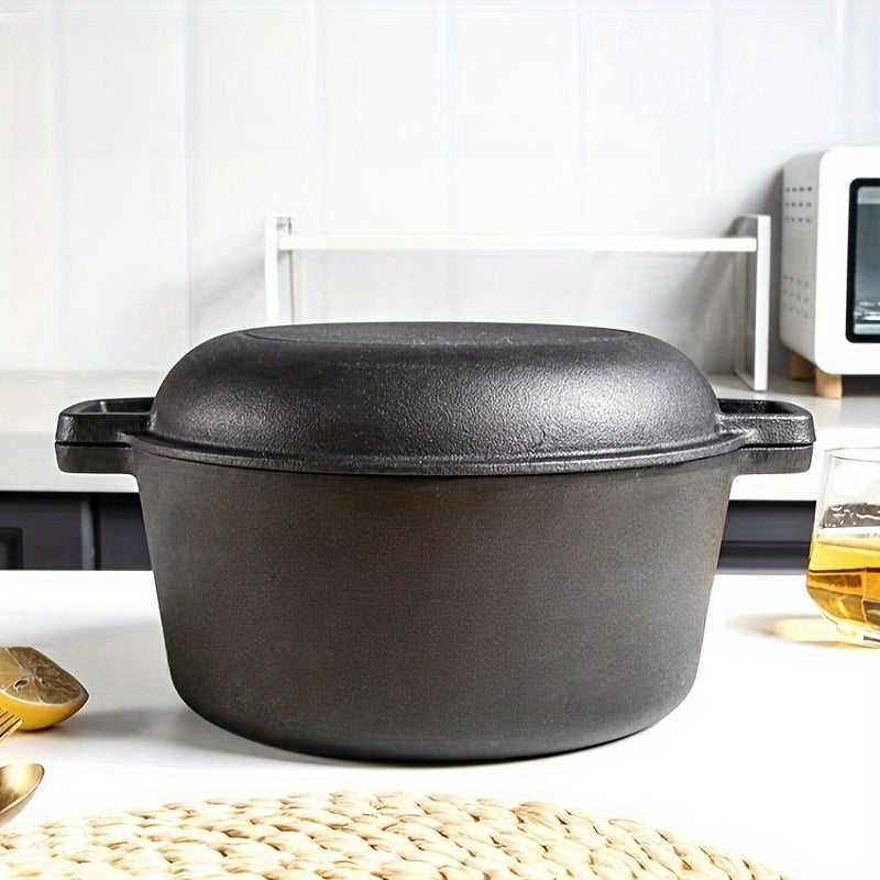 Cast Iron Skillet and Dutch Oven Set 25.98cm Pre-Seasoned for Frying Baking Camping