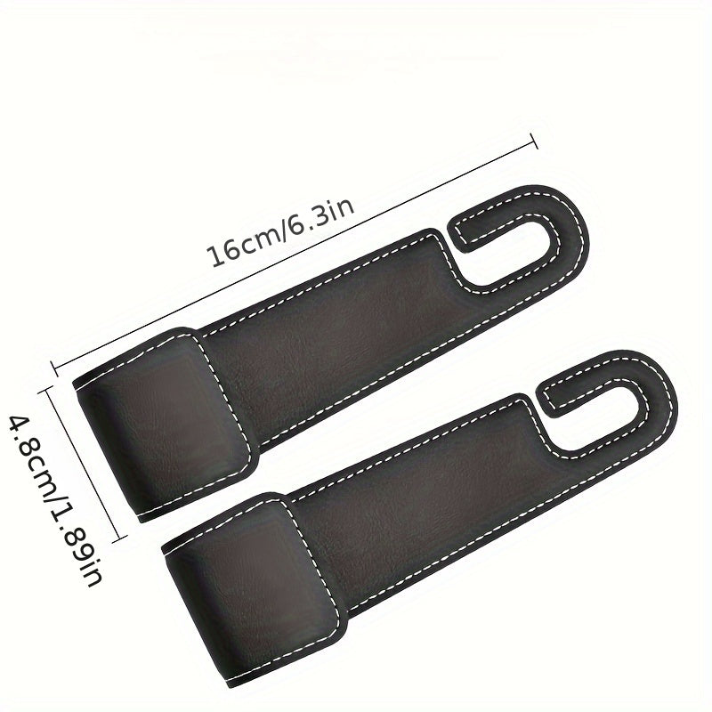 Car Universal PU Leather Car Seat Back Organizer Hanger for Keys Purses Coats