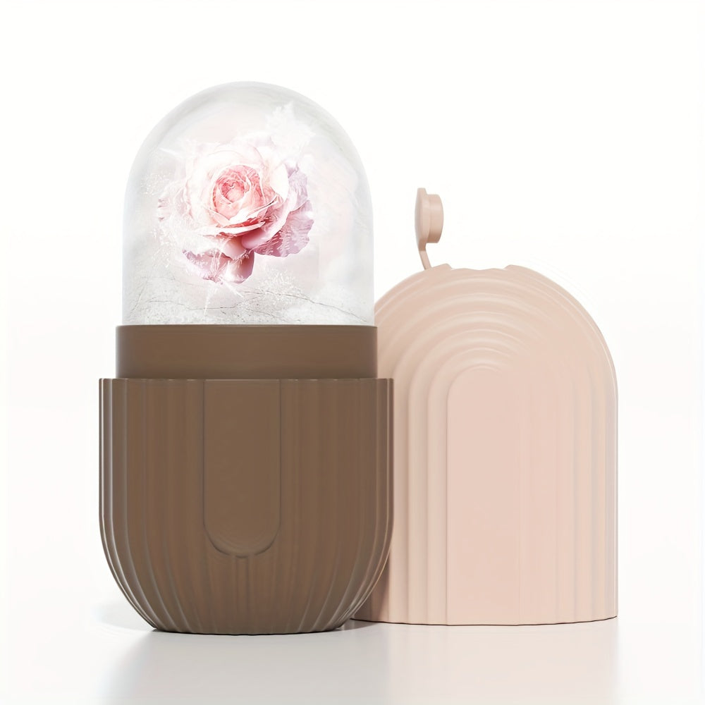 Rodillo de hielo de silicona para mujeres para piel radiante, herramienta de masaje facial reutilizable