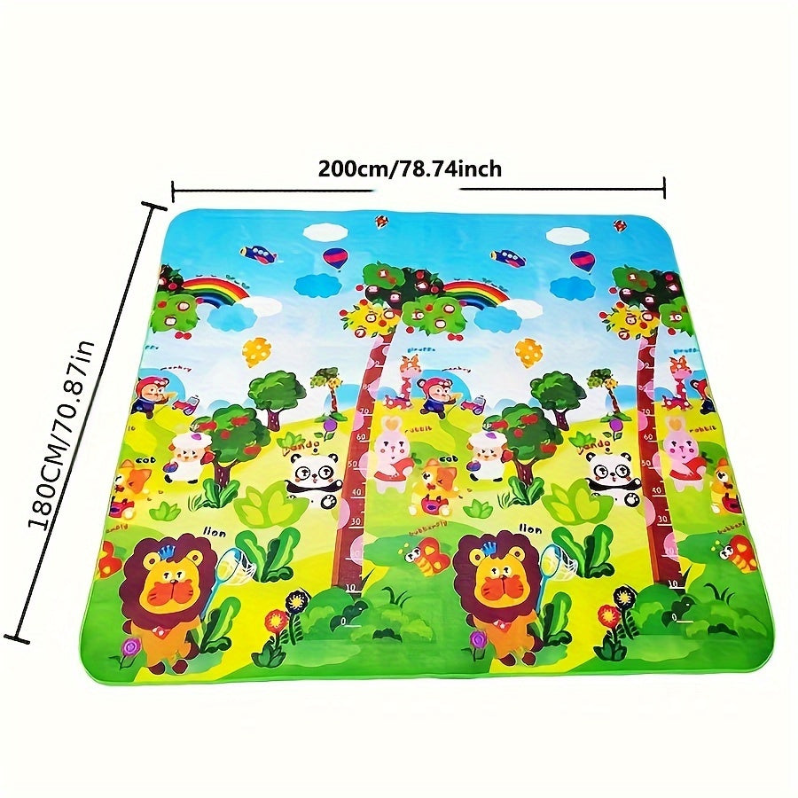 Baby Reversible Foam Play Mat 1.8m x 2m Foldable Cushioned Durable PVC Surface