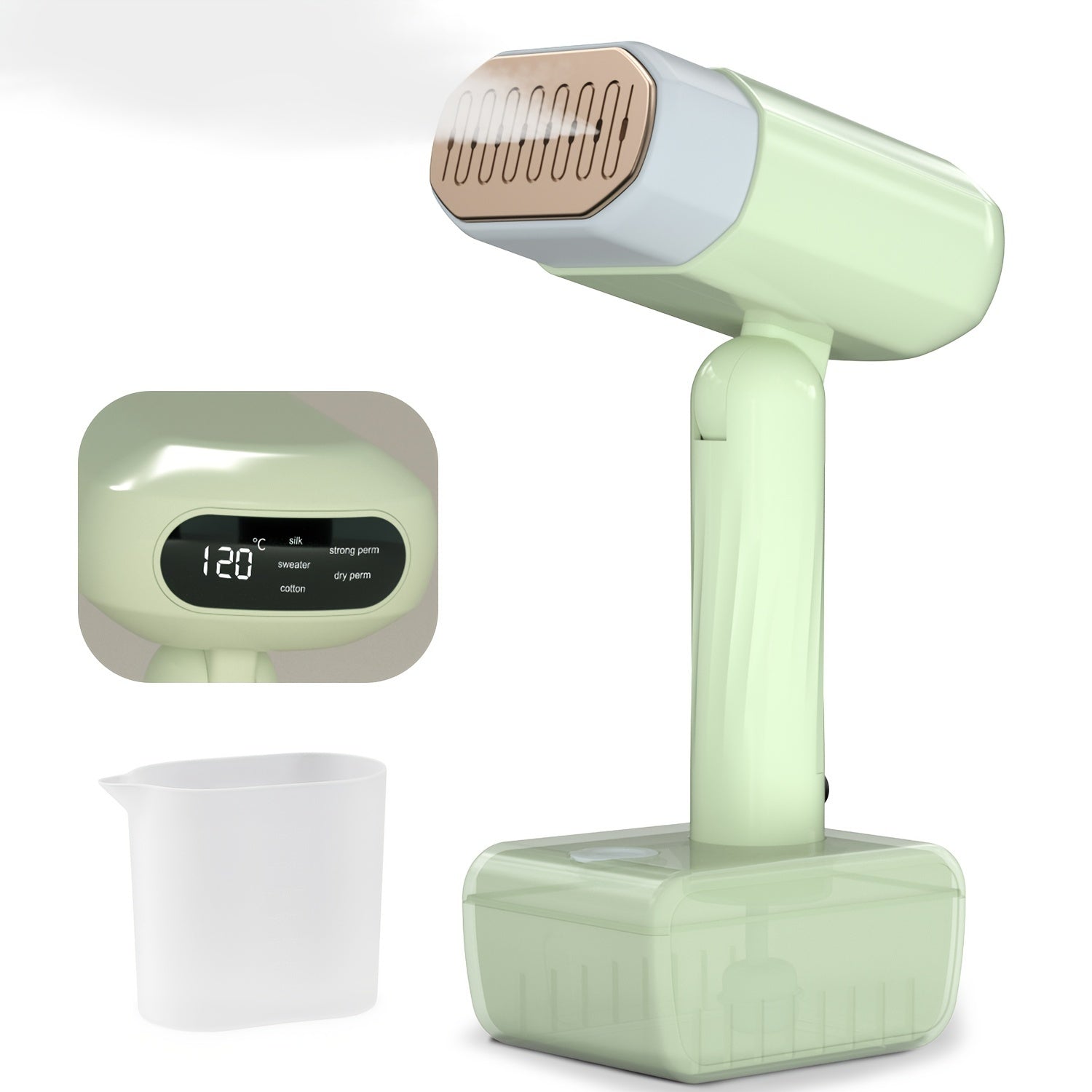 Portativ qo‘l bilan ishlatiladigan bug‘li temir 1800W, buklanuvchi, 330ml suv tanki, Yevropa rozetkasi