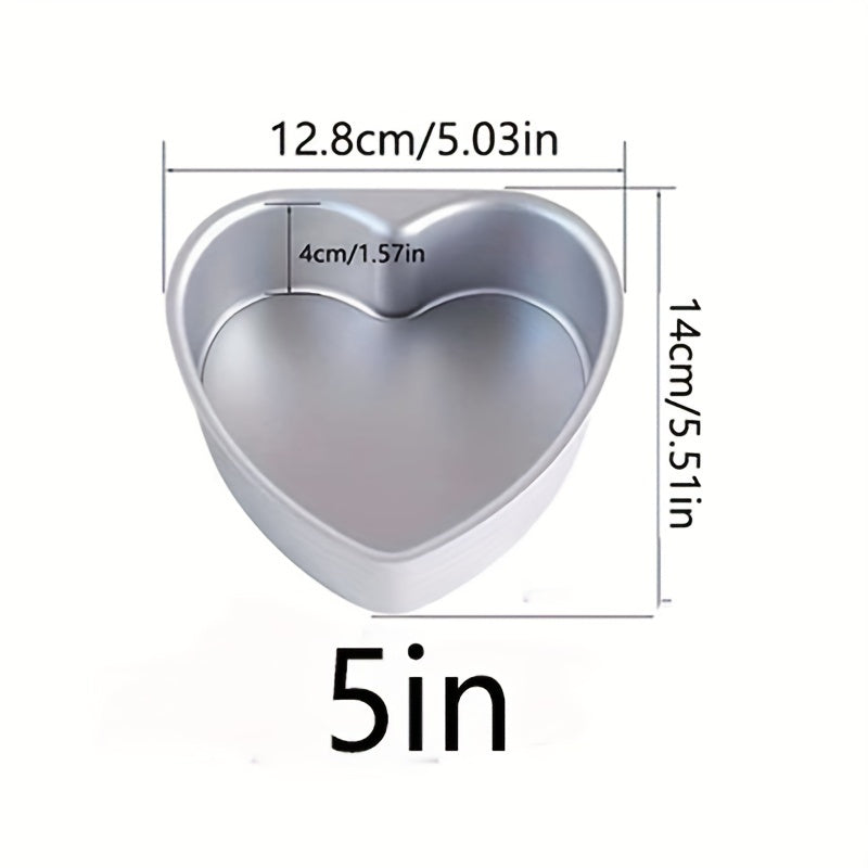 Heart-Shaped Non-Stick Aluminum Cake Mold Removable Bottom 7.62cm-25.4cm