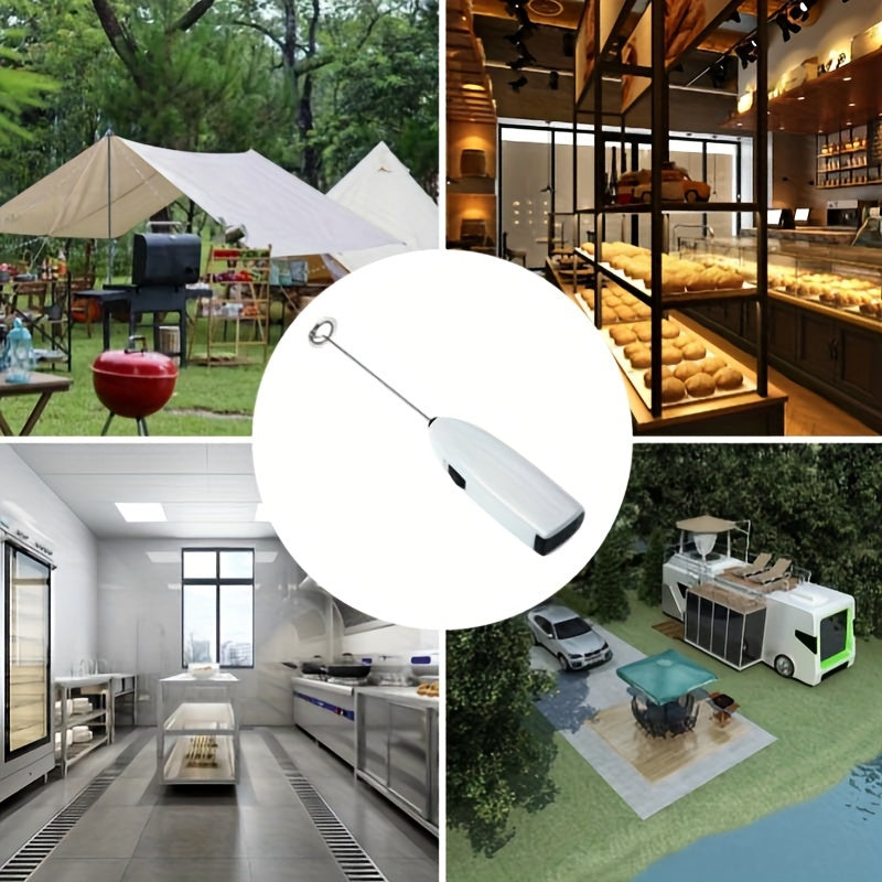 Stainless Steel Electric Milk Frother Handheld Coffee Tea Maker