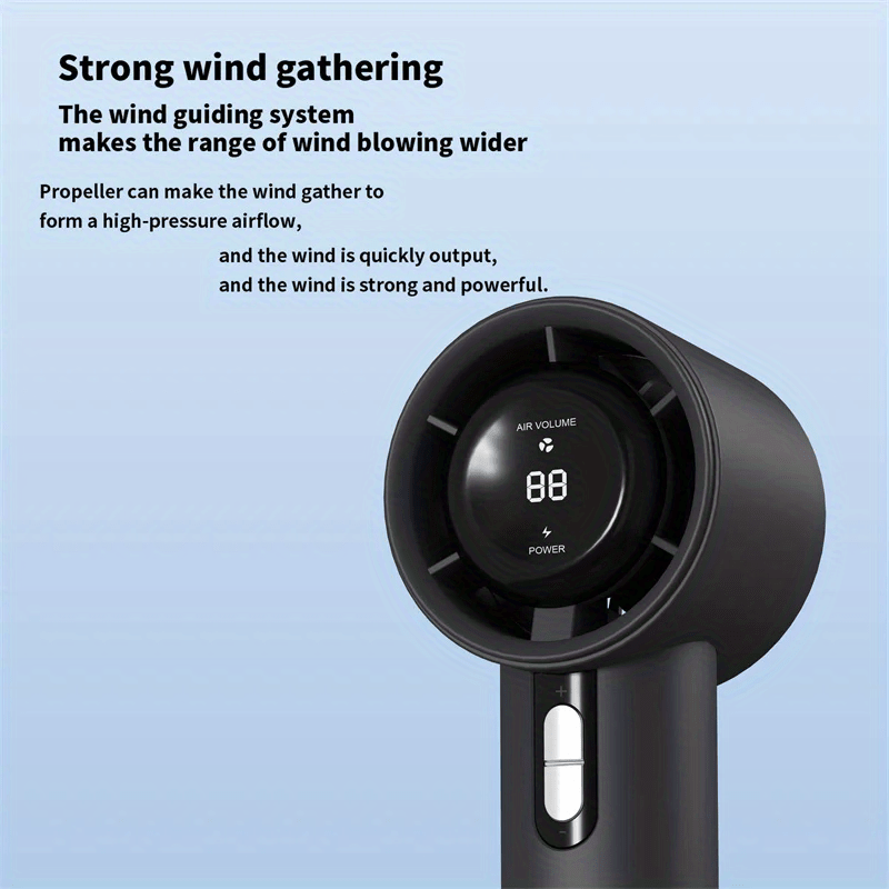 Rechargeable Handheld Turbo Fan with 3000mAh Battery, Adjustable Speed
