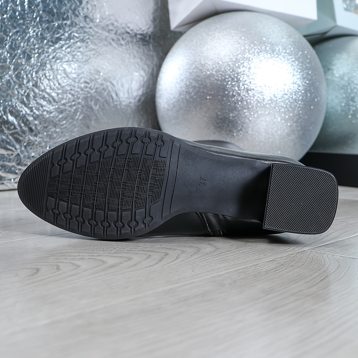 Women’s Mid-Calf Solid Color Dress Boots with Low Heel and Zipper