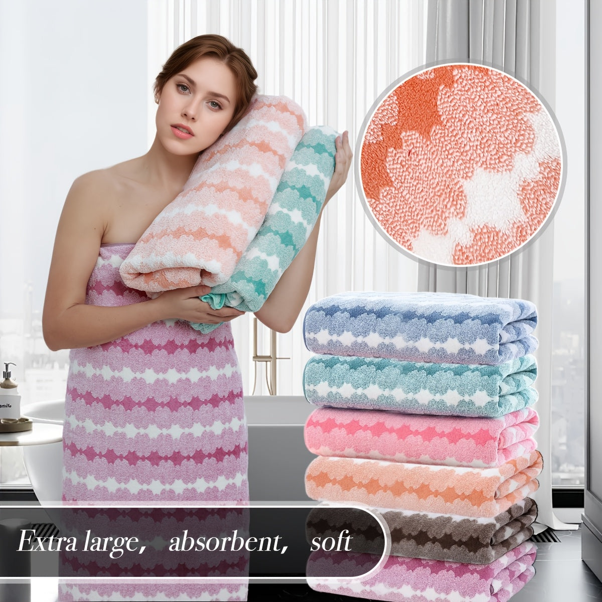 Extra Large Women’s Bath Towel Soft Absorbent Quick Drying