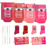 12oz Stainless Steel Travel Mug with Lid Straw and Brush Leakproof Insulated Hot Cold Drink Container Gift Box