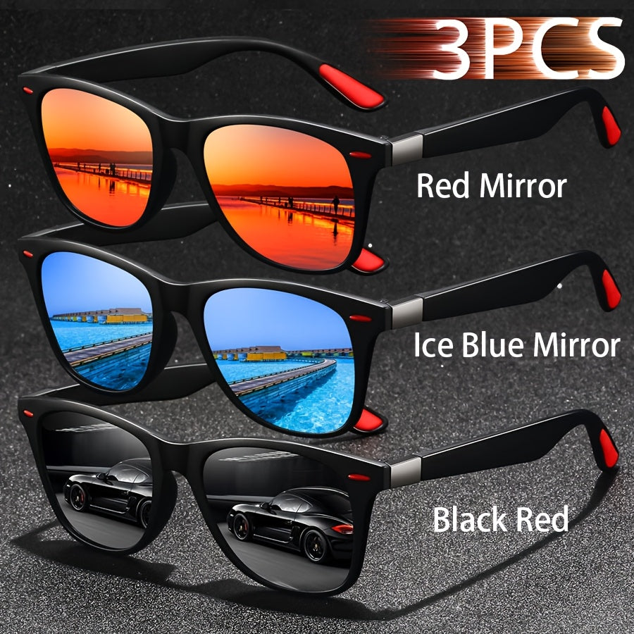 Unisex Vintage Square Glasses Full Rim Polycarbonate Frame Anti-Glare for Driving Hiking and Daily Use