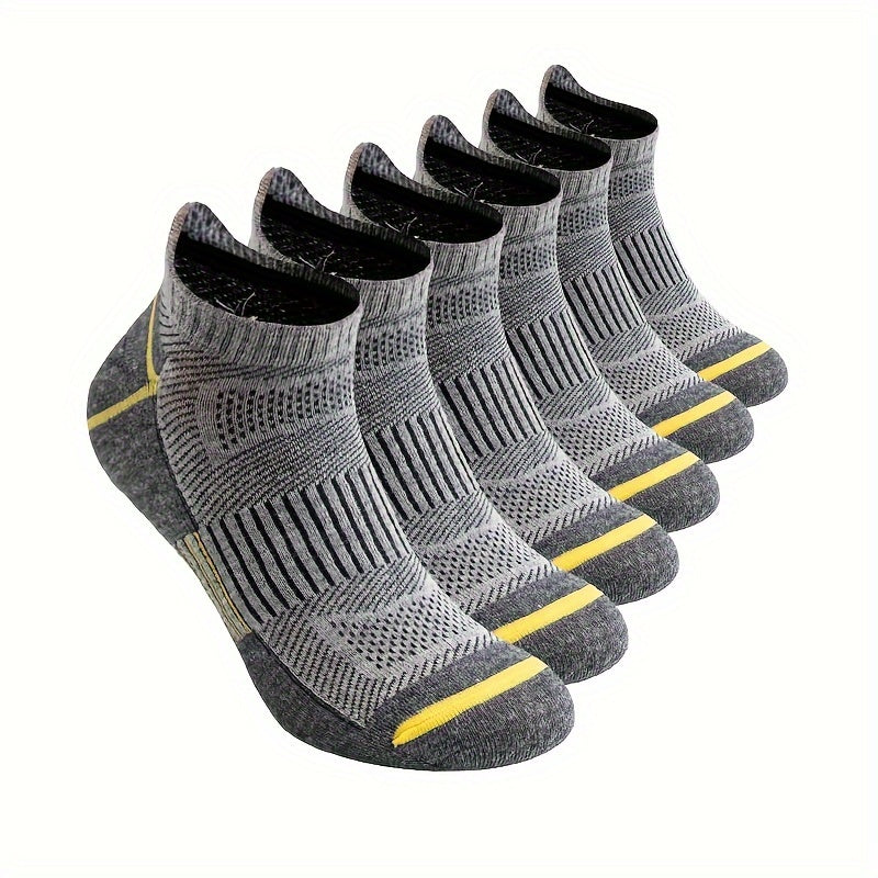 6 AceFine erkaklar uchun sport paypoqlari, nafas oladigan to'r, namni so'rish, qulay moslashuv, yorqin ranglar, polyester/spandeks aralashmasi, yugurish va sport uchun ajoyib