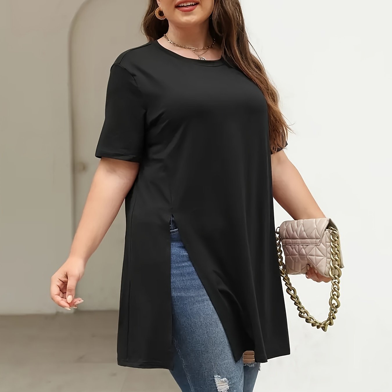 Women's Plus Size T-Shirt Cotton Casual Top for Women