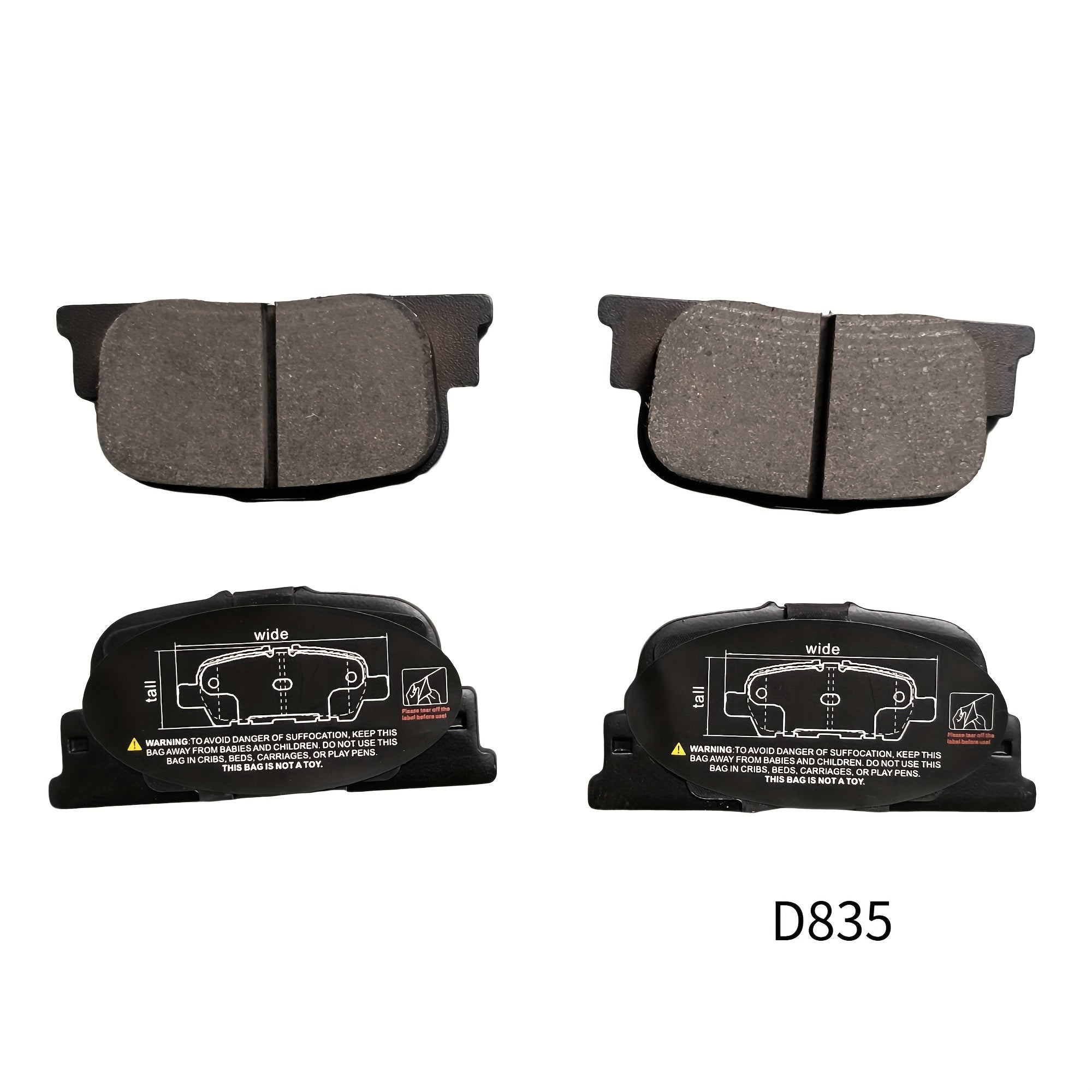 4PCS Ceramic Rear Brake Pad Set Parking Brake Brake Replacement for Cars