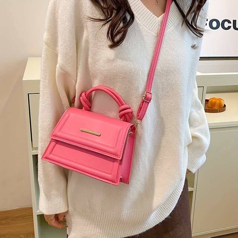 Fransuz Niche Dizayni Ayollar uchun Krossbody Sumka - Moslashuvchan Tasmali, Magnit Qopqoqi, Qora yoki Oq Sintetik Charmdan Yasalgan Kichik Kvadrat Kommuter Sumkasi | Zarif Kundalik Sumka | Murakkab