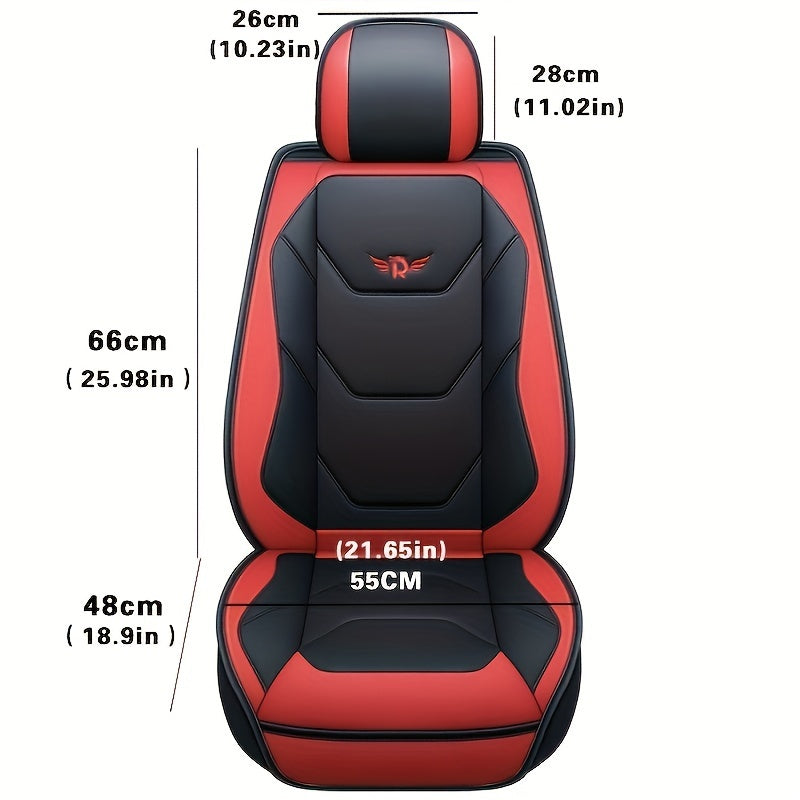 Car Seat Cover Breathable PU Leather Protector Front Seat with Safety Cushion