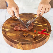 Acacia Wood Serving Platter Food Safe Charcuterie Board for Food Preparation