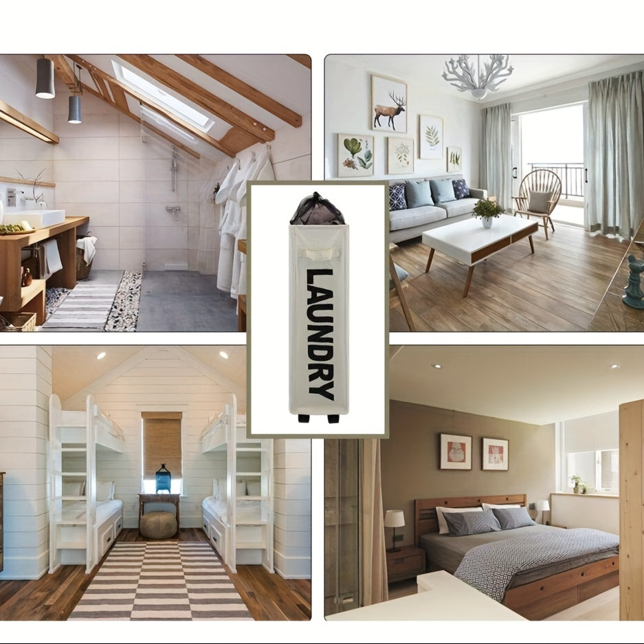 Qo‘l va g‘ildiraklar bilan yig‘iladigan kir yuvish savati 55.88cm, uy-joyni tartibga solish uchun