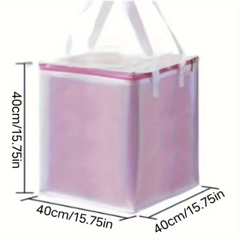 Reusable Insulated Food Delivery Tote Square Metal Foil Food Carrier for Outdoor Dining and Takeout