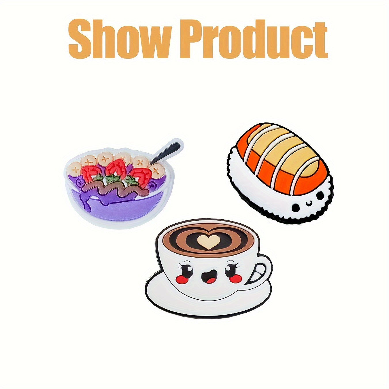 Unisex Silicone Food Shoe Charms for Sandals and Bracelets Set of 20