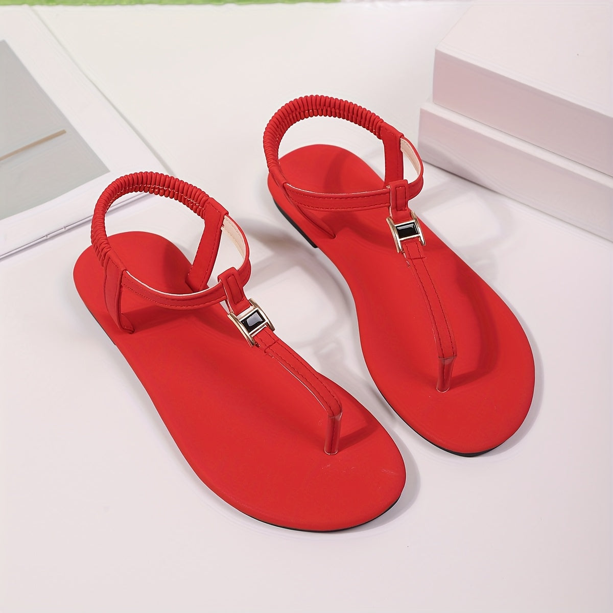 Women's Bohemian Flat Sandals Open-Toe Strappy Synthetic Vibrant Colors