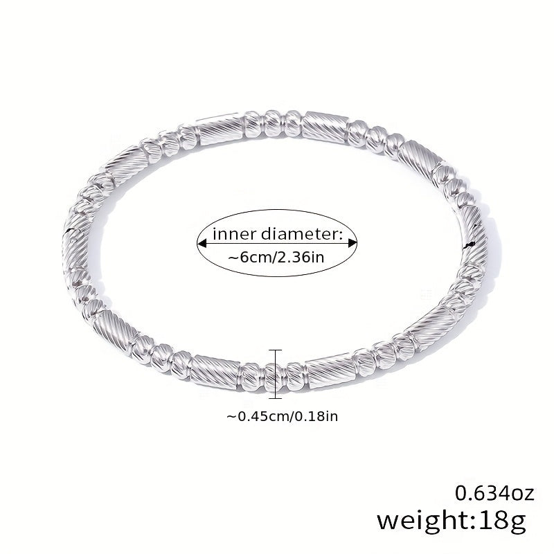 Stainless Steel Roman Numeral Bracelet Unisex Adjustable Cuff Jewelry