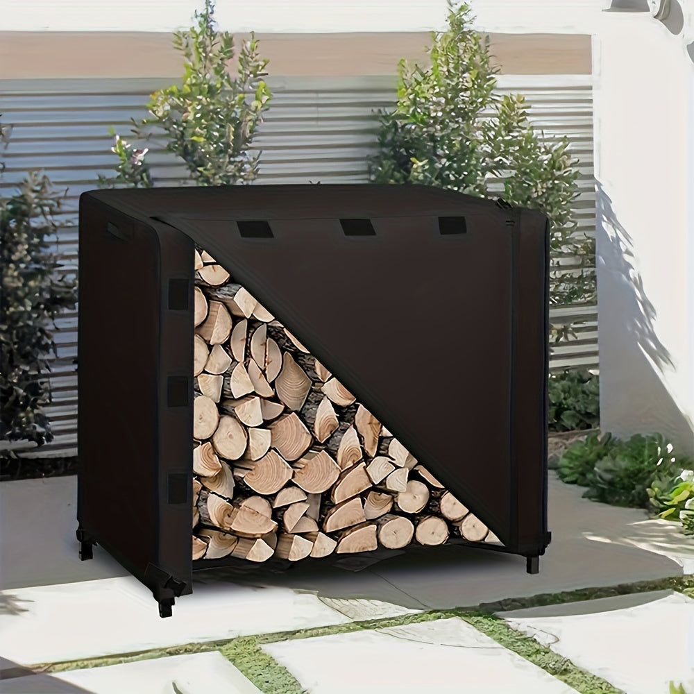 Heavy-Duty Outdoor Firewood Rack Cover Waterproof Weather-Resistant Fits 4ft & 8ft Log Racks