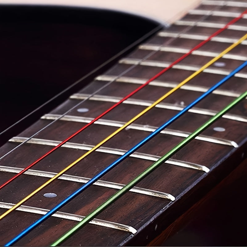 Juego de 6 cuerdas de guitarra acústica de cobre colorido y acero