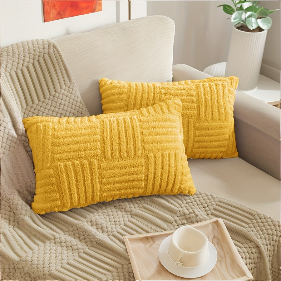 Boho Stripe Decorative Pillow Covers for Couch and Bed Set of 2 High-Quality Farmhouse Style