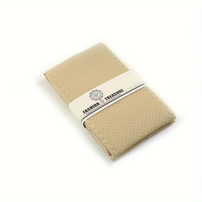 Car Steering Wheel Cover Soft PU Leather 38cm with Needles and Thread