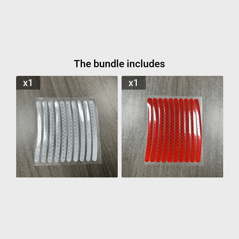 20pcs Reflective Wheel Hub Stickers Glow-in-the-Dark Safety Decals for Cars, Motorcycles, Bicycles