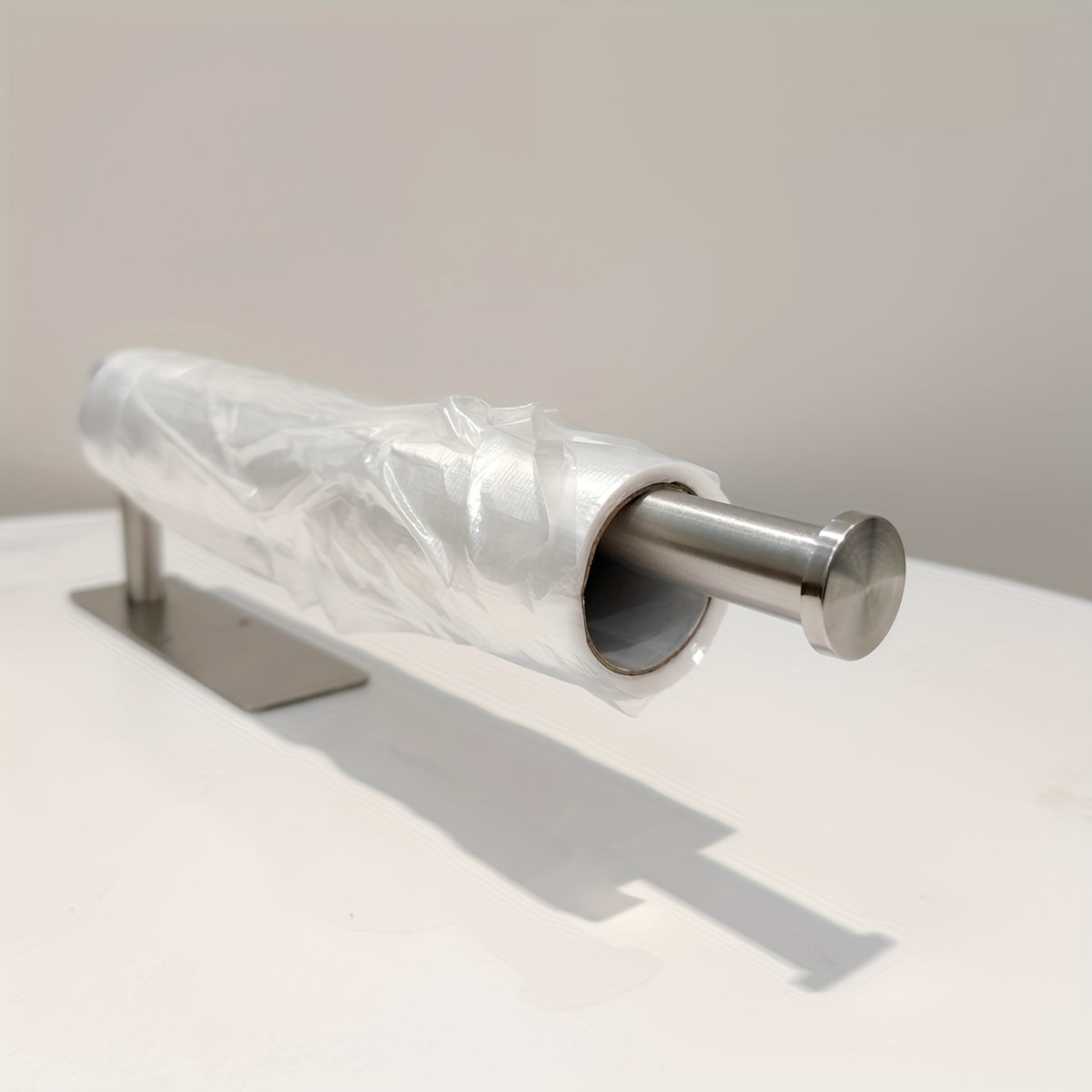 Stainless Steel Under-Cabinet Paper Towel Holder Wall Mount Self-Adhesive Kitchen Accessory