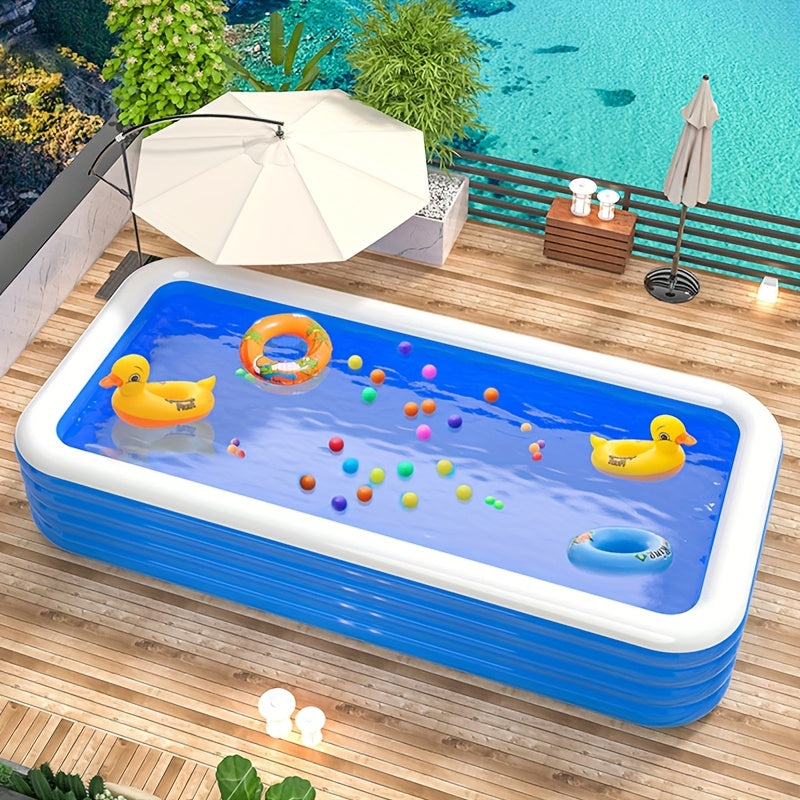 Extra Large PVC Inflatable Swimming Pool for Adults and Families 304.8x436.88x165.1 cm Portable Water Park Summer Fun