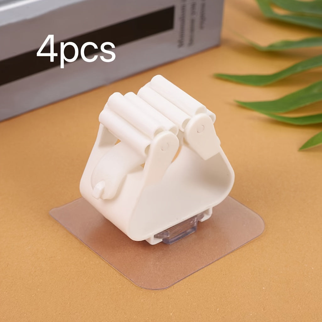 Hanging Mop Storage Rack 2/4 Piece Plastic Bathroom Organizer