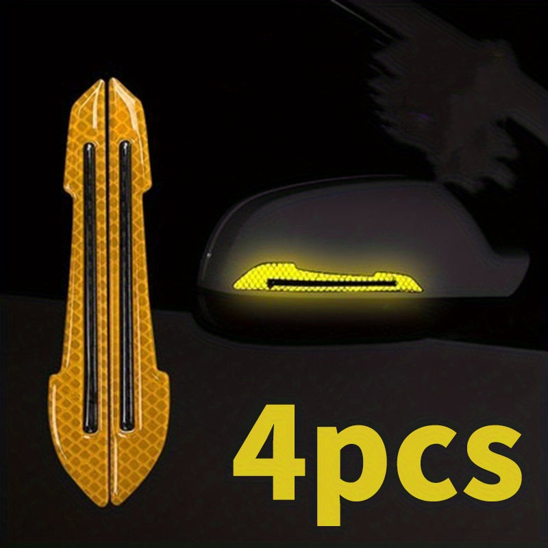 Pairs Reflective Car Rearview Mirror Safety Warning Stickers Auto Film Strips in Red White Blue Green