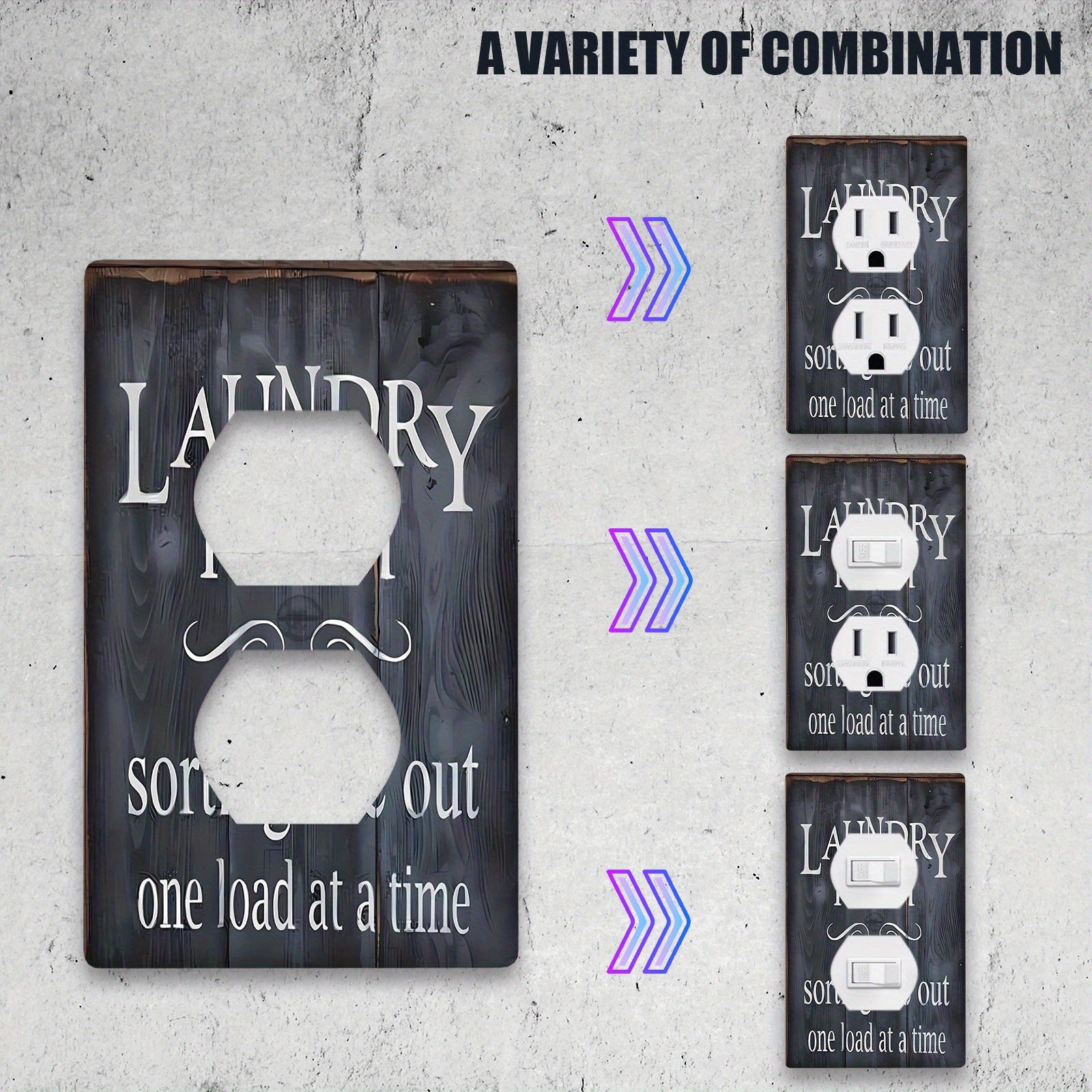 Laundry Theme Light Switch Cover Indoor Outdoor Bedroom Kitchen Bathroom Pack of 1