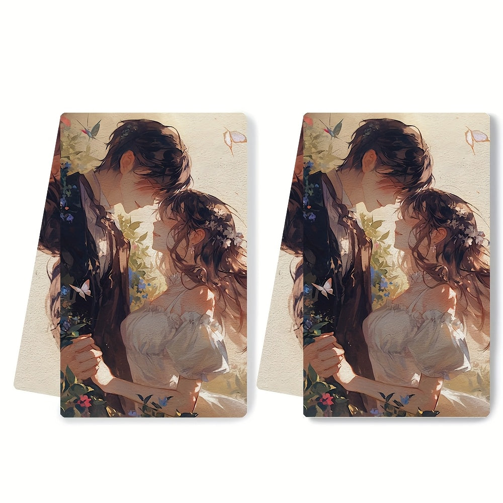 Juego de toallas de cocina caprichosas 2 ultra-suaves y absorbentes para platos y decoración
