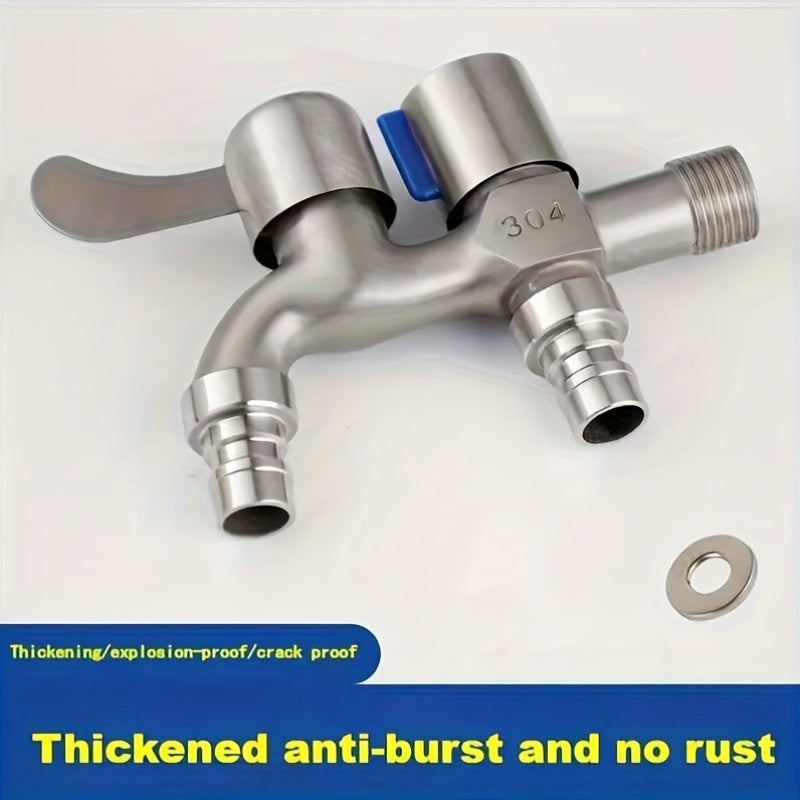 Stainless Steel Dual-Purpose Kitchen Faucet with Ceramic Valve Brushed Metal