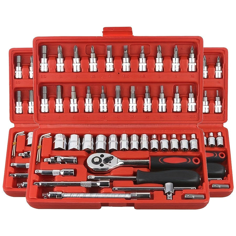 Juego de herramientas de acero inoxidable de alta resistencia de 46 piezas para coches, barcos, bicicletas y motocross