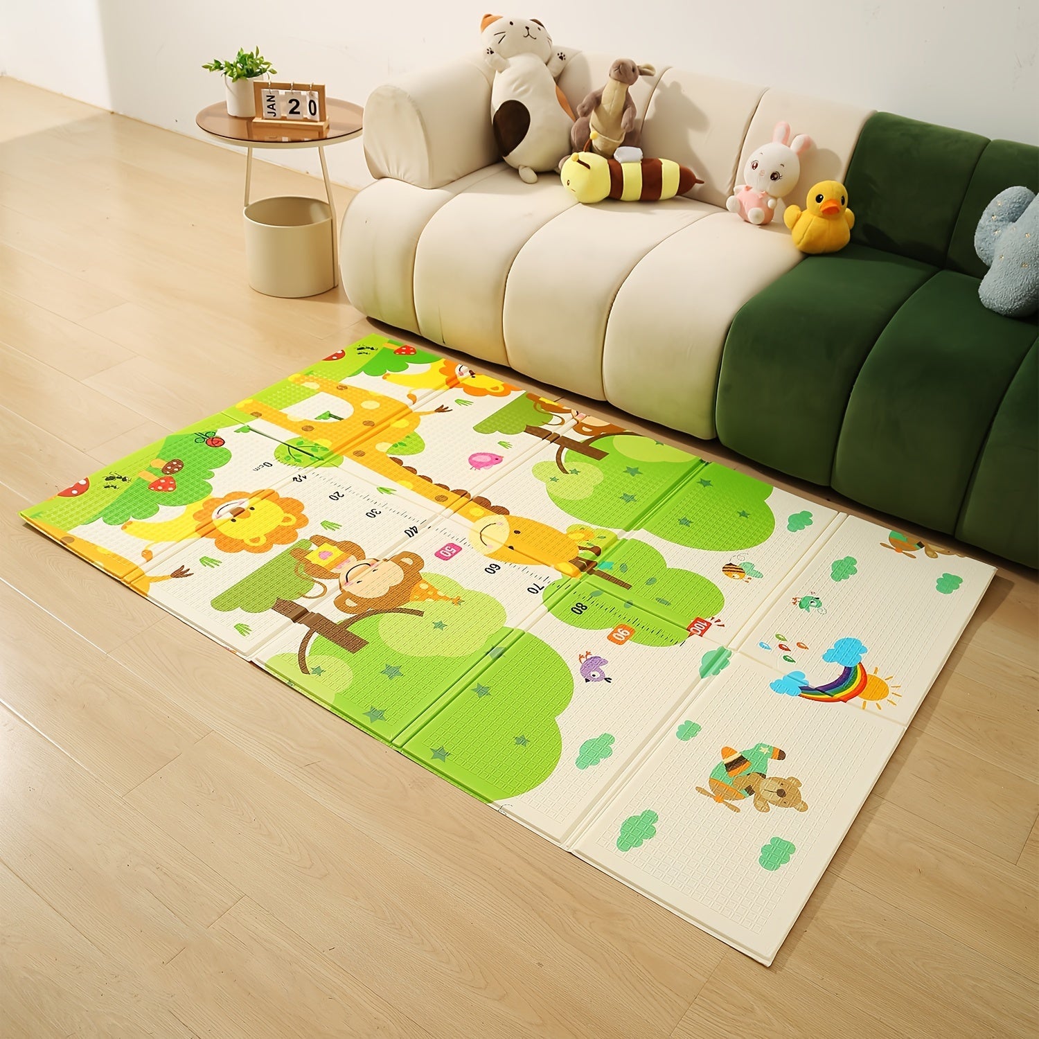 Portable Play Mat with Cartoon Animal Design Foldable and Travel-Friendly Durable XPE Material