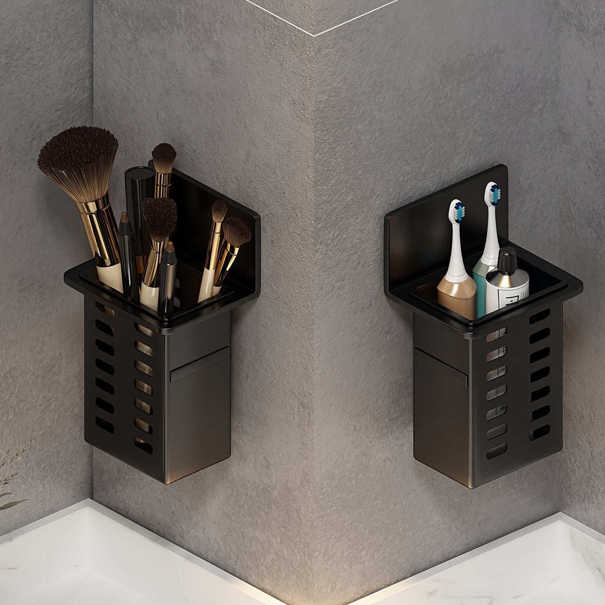 Wall-Mounted Bathroom Storage Box for Makeup and Personal Items