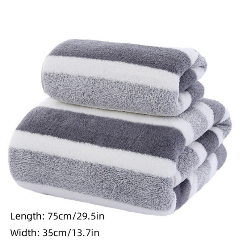 Coral Velvet Towel Wide Dark Print Absorbent Hair Drying