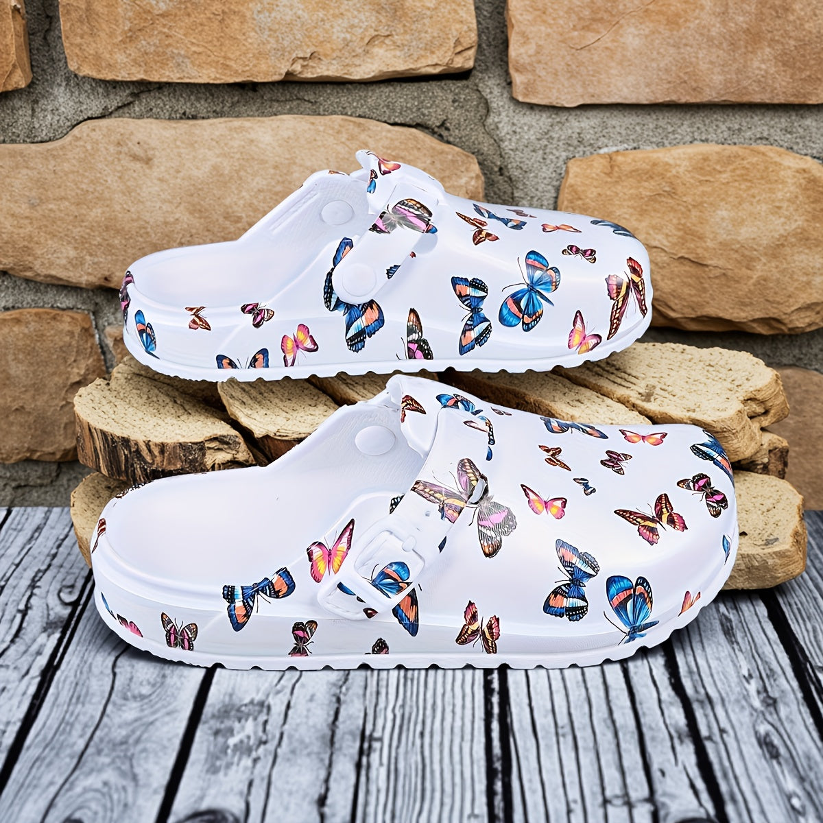 Women Summer Printing Beach Mule Clogs Eva Lightweight Casual Nursing Shoes