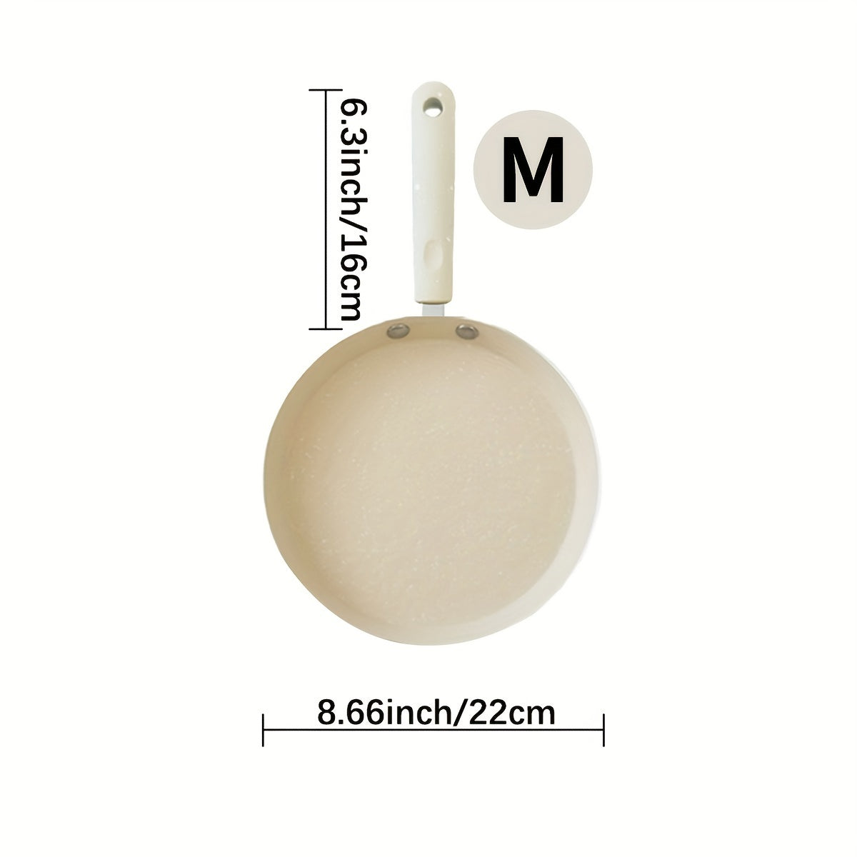 Gaz, elektr va induksiya uchun bej Maifan toshi va yog'och tutqichli yopishmaydigan krepe panlar to'plami