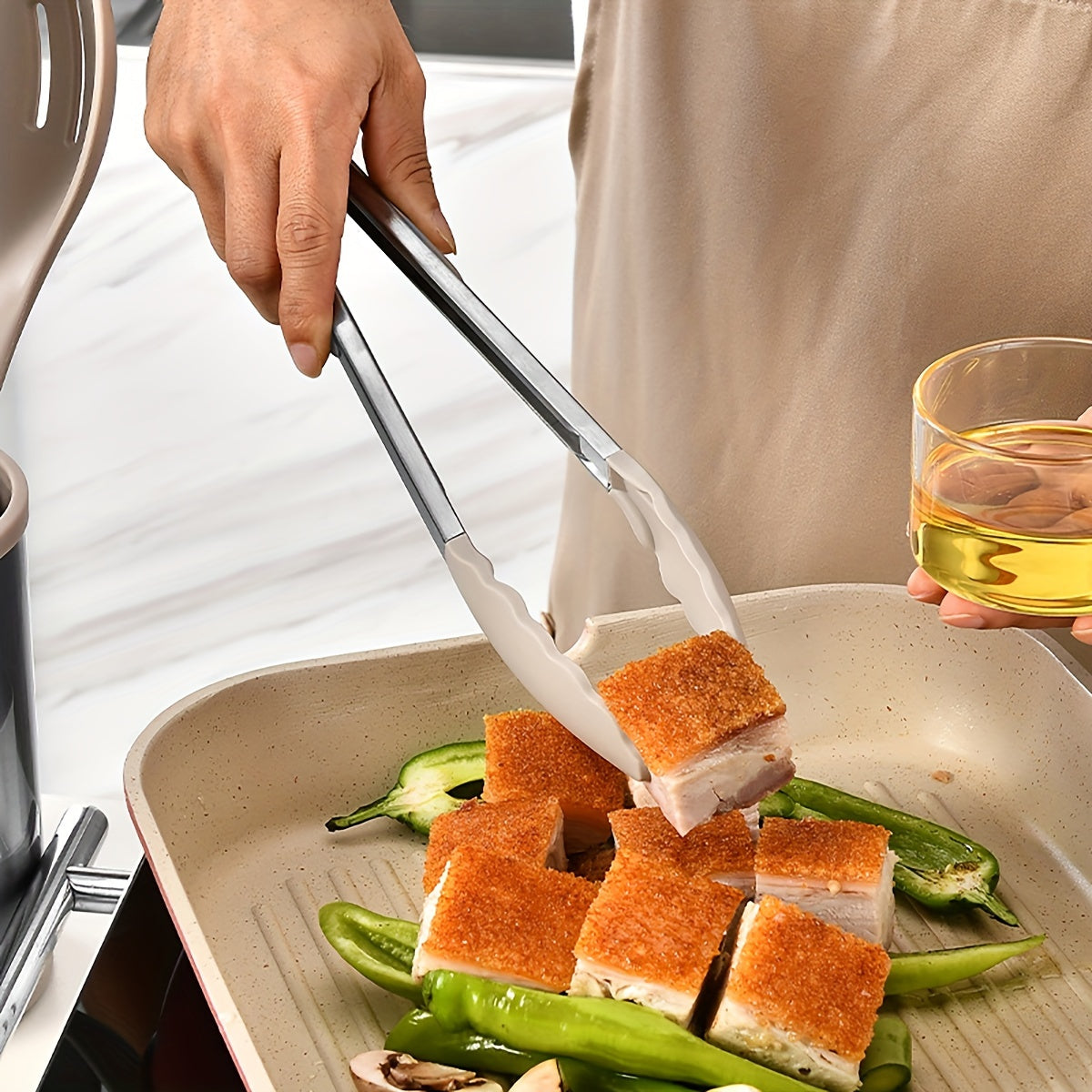 Silicone Kitchen Utensil Set 9 Pieces Non-Stick Cooking Tools with Stainless Steel Handles