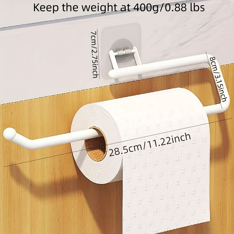 Bathroom Wall Mounted Paper Towel Holder with Punch-Free Installation Plastic Storage Rack