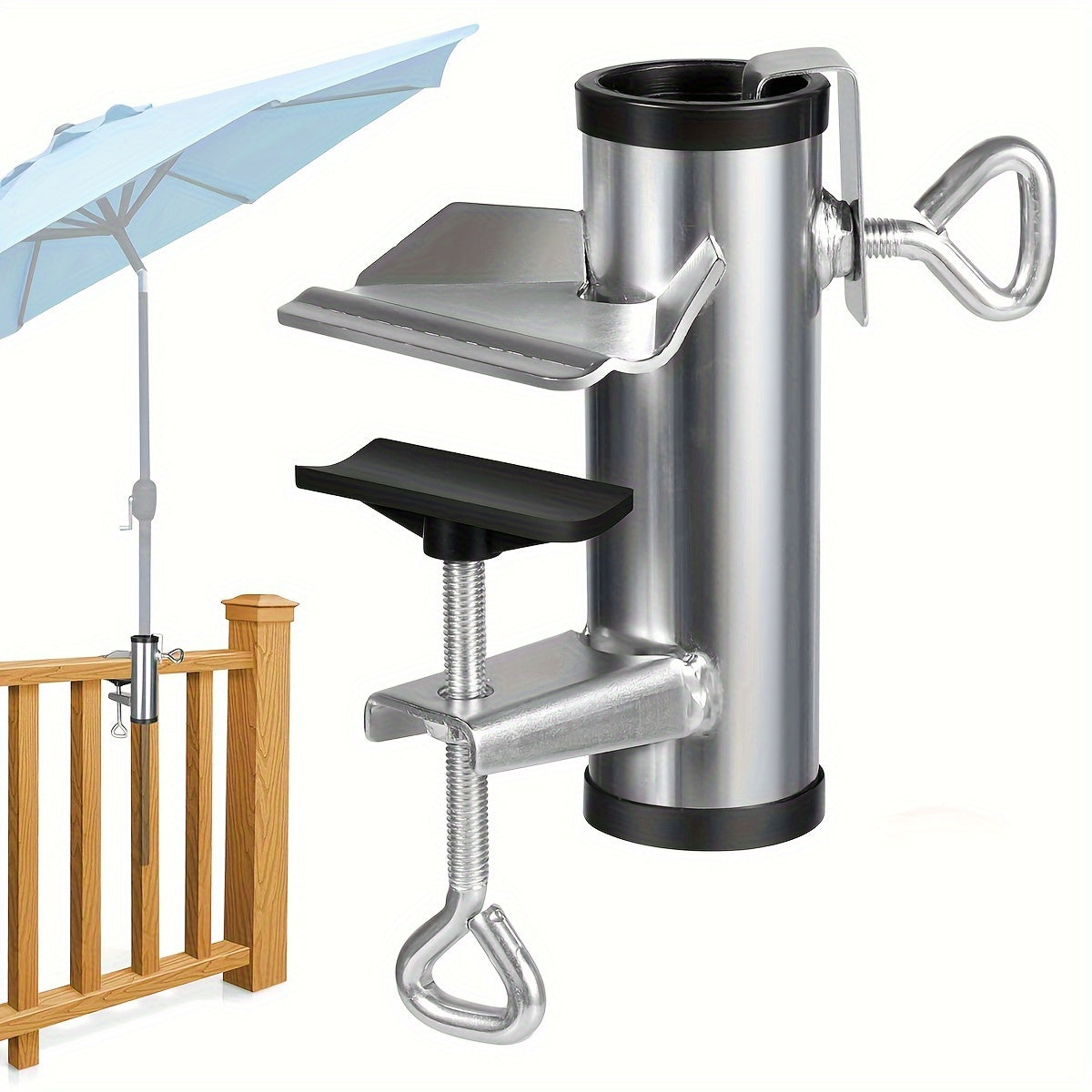 Adjustable Stainless Steel Umbrella Stand for Outdoor Patio Balcony
