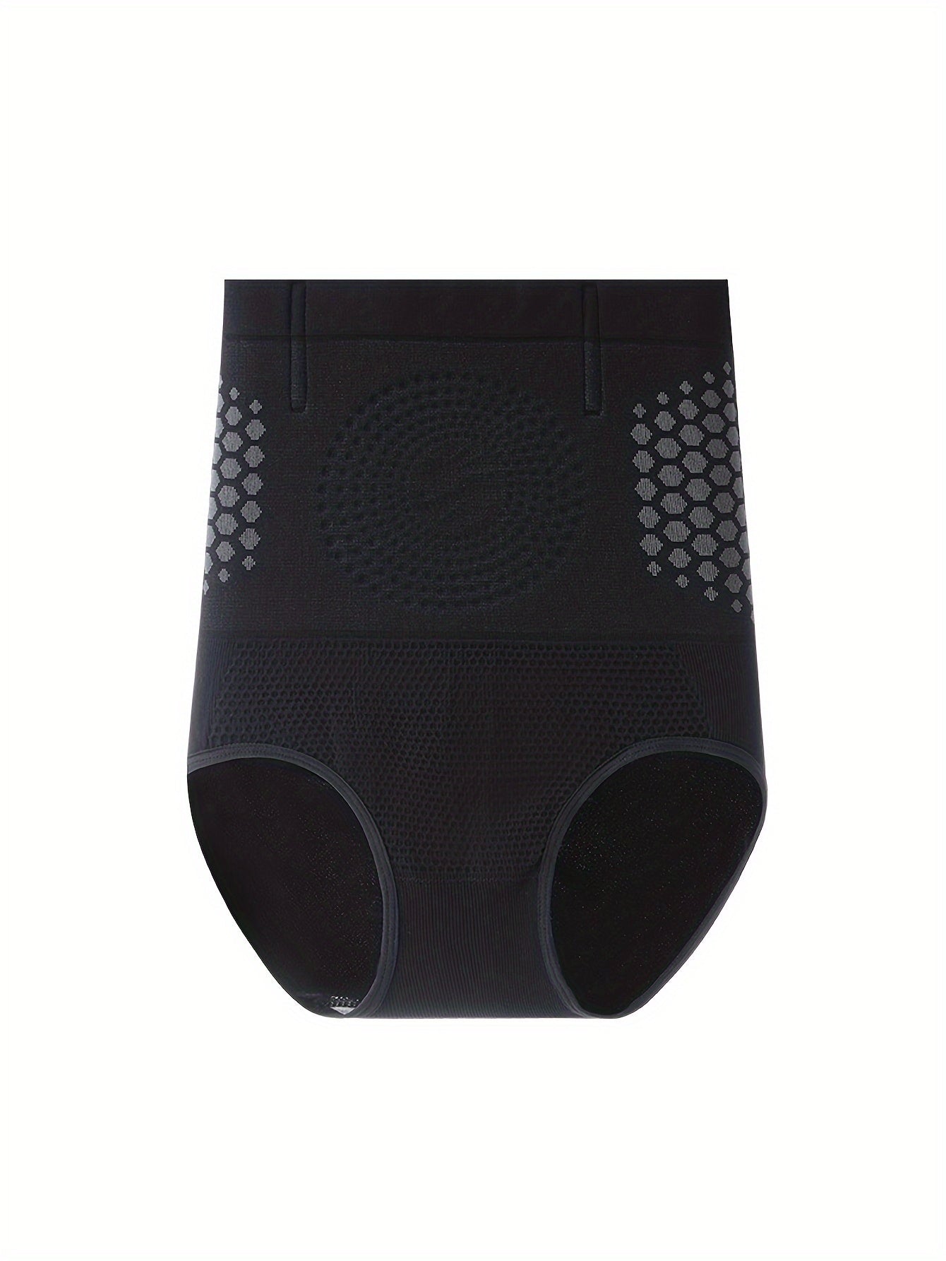 Ropa interior moldeadora de cintura alta negra para mujer, de nylon y spandex, control de abdomen, sin costuras