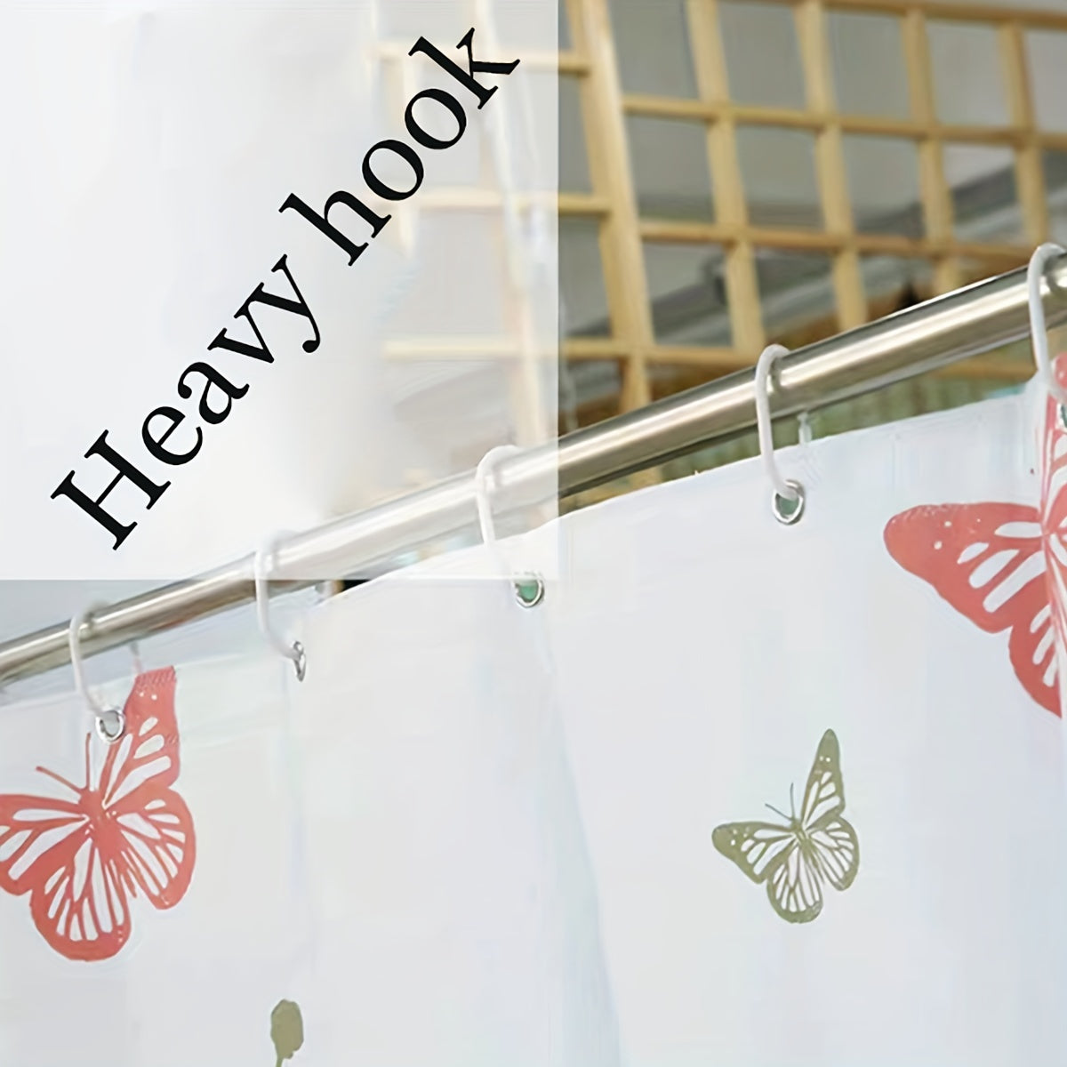 Dandelion Pattern Waterproof PEVA Shower Curtain with Anti-Rust Buttonholes for Bathroom