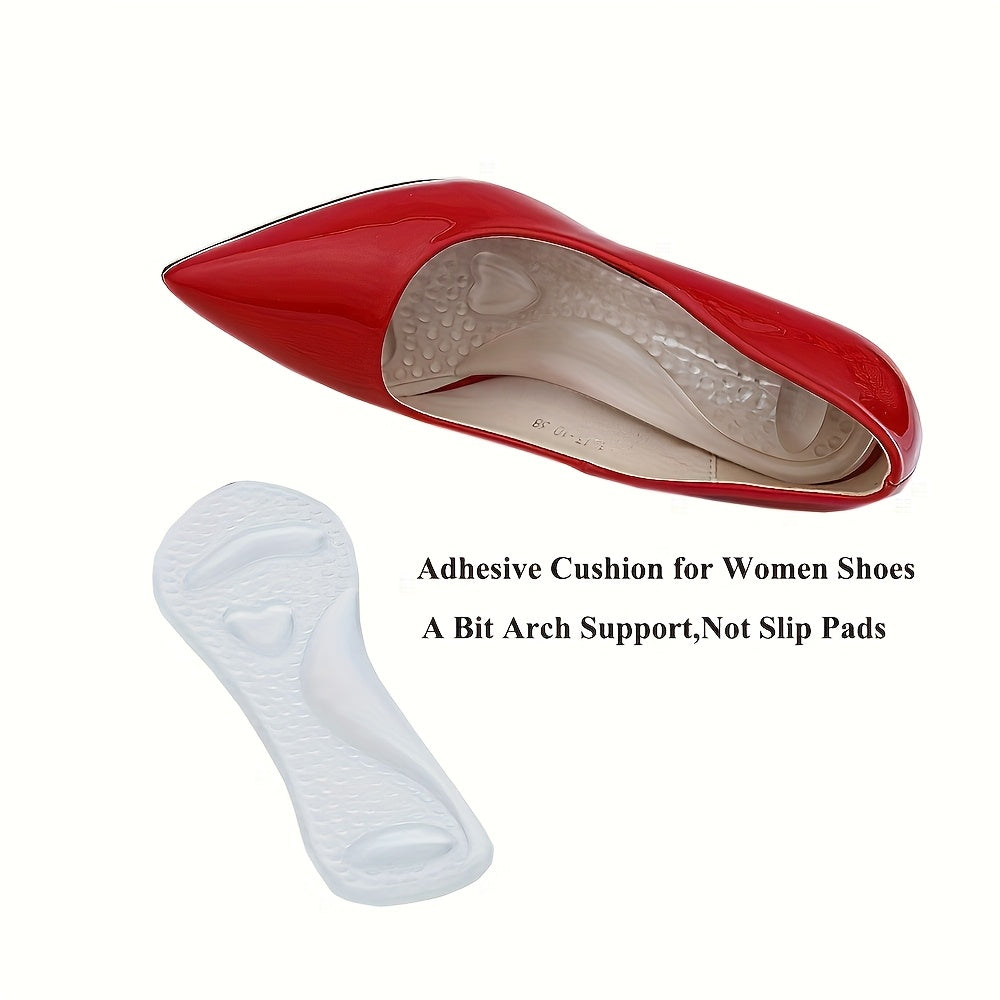 Women’s Transparent Silicone Insoles 2 Pack Heart-Shaped Non-Slip Comfort