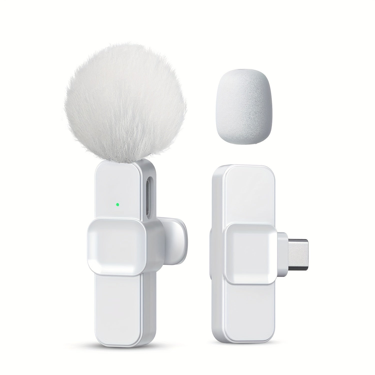 Wireless Clip-On Microphone USB-C Noise Reduction 360° Sound for Streaming Podcast Video