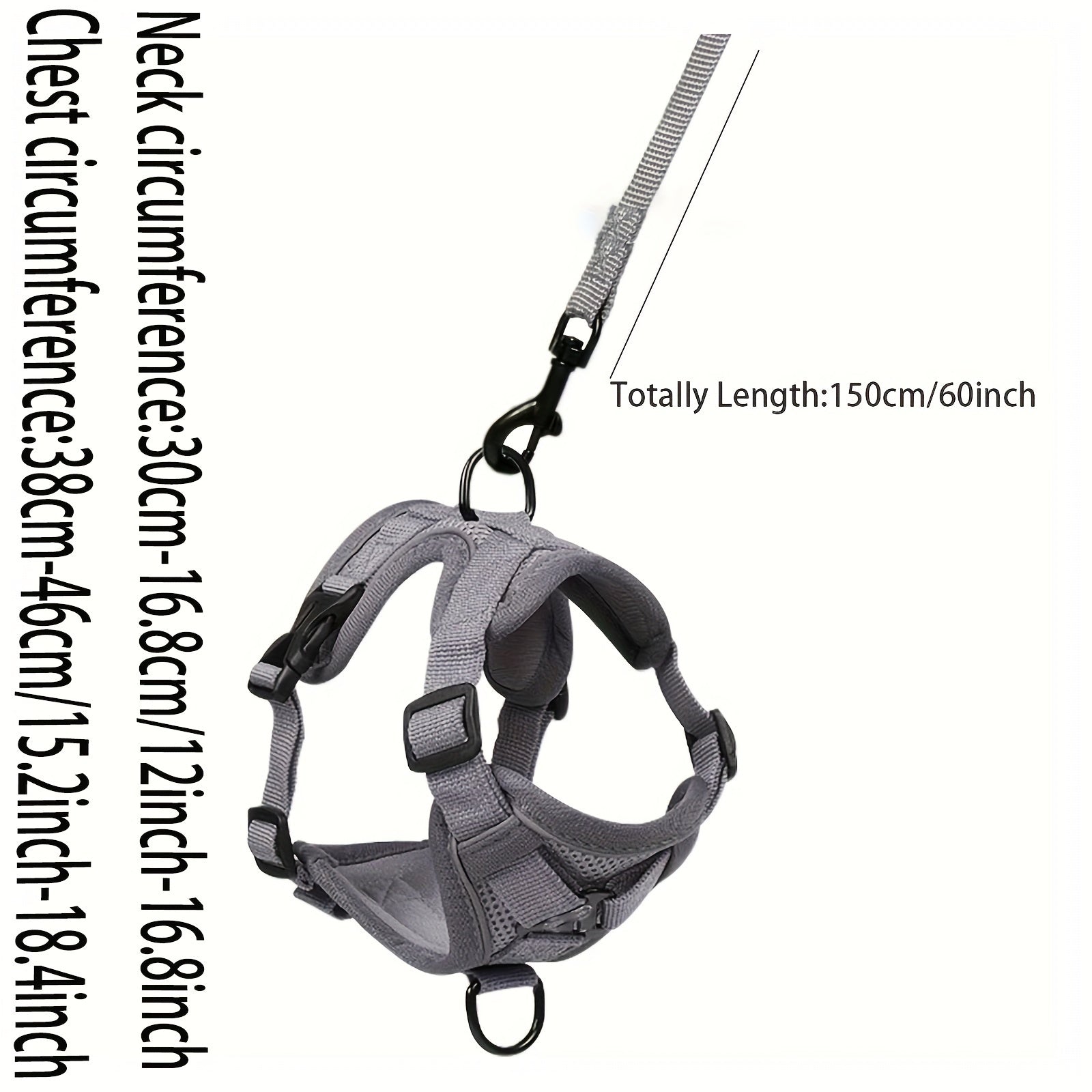 Extra Large Striped Tactical Cat Harness with Quick-Release Buckles and Polyester Material